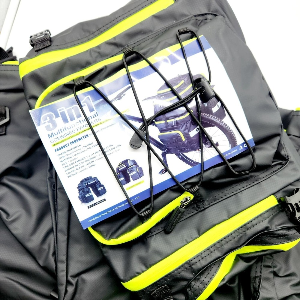 Rhinowalk Bicycle Pannier Rack Bag 3-in-1 Saddle, Laptop & Shoulder Bag Waterpro - Picture 4 of 14